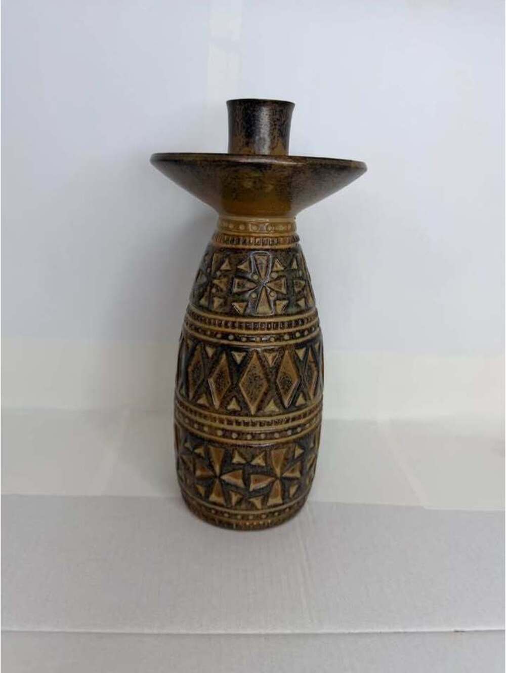 Vintage Mid-Century Modern Japanese Ceramic Candlestick Holder
